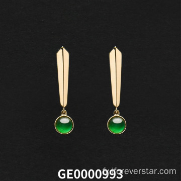 18k Echte Gold Keizen Haver Jadeite Earrings